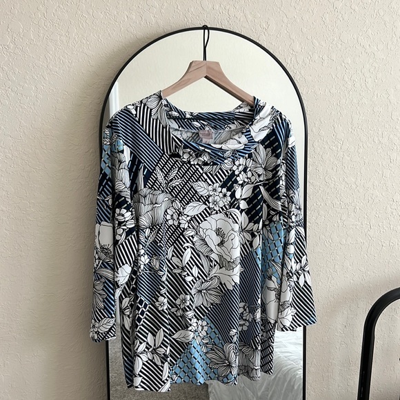 Chico's Tops - Easy wear by Chico’s Modern Floral Print Size 3
